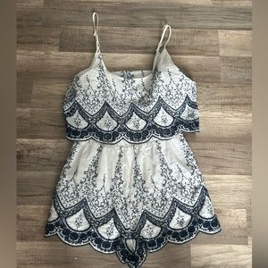 Tobi blue and white romper